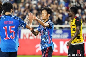 サッカー日本代表・久保建英「今日は珍しく何も考えなかった」A代表での初ゴール【日本代表vsガーナ代表】原悦生PHOTOギャラリー「サッカー遠近」の画像