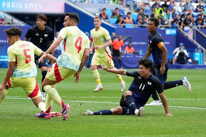 パリオリンピック男子サッカー日本代表「激闘の記録」PHOTOギャラリー52枚　準々決勝スペイン戦　32年ぶりの金メダルに輝いた世界王者と激闘！エース細谷真大「美しい」同点ゴールは幻に…の画像015