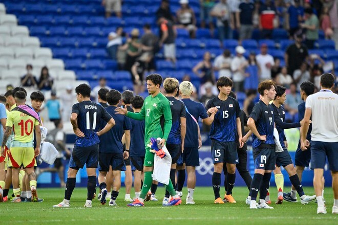 【パリ五輪・現地撮】U２３サッカー日本代表、スペイン戦の激闘フォトレポート……準々決勝で敗退した大岩ジャパン。涙と悔しさのリヨンのピッチ上の画像009