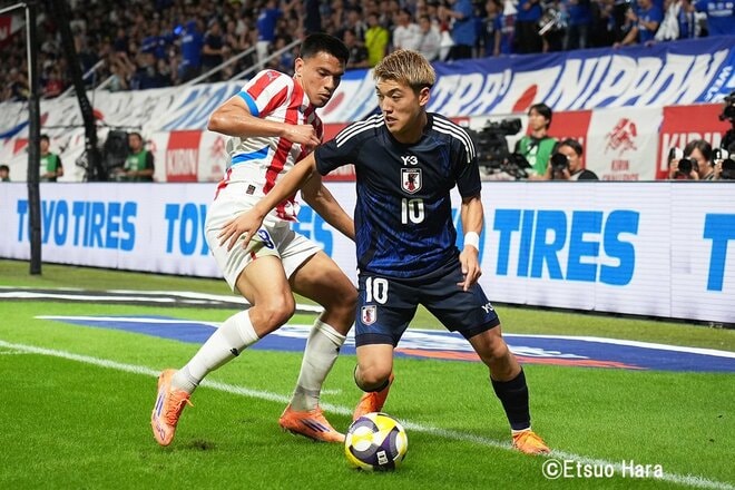 勝てない試合が3つ続いている日本、エース上田綺世のゴールで負け試合を引き分けに！【日本代表vsパラグアイ代表】原悦生10月シリーズPHOTOギャラリー(1)の画像007