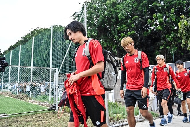 【日本代表photoギャラリー】伊東純也、中村敬斗、南野拓実らが笑顔で汗流す……W杯最終予選・インドネシア戦に向けた現地写真！の画像009