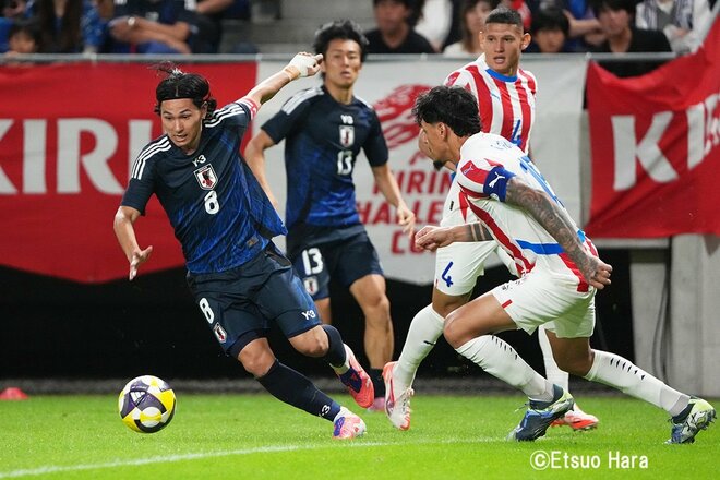 勝てない試合が3つ続いている日本、エース上田綺世のゴールで負け試合を引き分けに！【日本代表vsパラグアイ代表】原悦生10月シリーズPHOTOギャラリー(1)の画像008