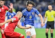 中村敬斗の絶妙クロスを豪快ヘッド！上田綺世の先制ゴールから怒濤の5得点で完勝　PHOTOギャラリー【W杯アジア2次予選 第6節　日本代表vsシリア代表 2024年6月11日19:10キックオフ】の画像