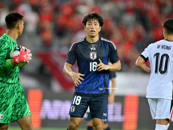 【試合アルバム】川崎フロンターレFW山田新の代表デビュー48枚の試合写真！ 韓国・龍仁で日本代表ユニフォームを着用したプレー写真「日本代表ー香港代表」の画像008