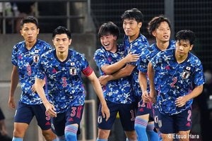 サッカー日本代表・相馬勇紀初ゴール飾るも「もう少しスピードを上げていいコースに蹴りたかった」【日本代表vs香港代表】原悦生PHOTOギャラリー「サッカー遠近」の画像