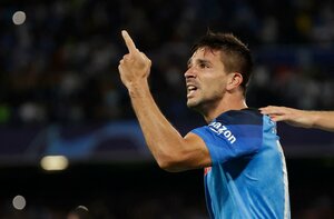 ｢夢が叶った｣!! シメオネ息子が有言実行のチャンピオンズリーグロゴの｢タトゥーにキス｣! ｢2万超いいね｣ナポリ初ゴールに隠された知られざる逸話【画像】の画像