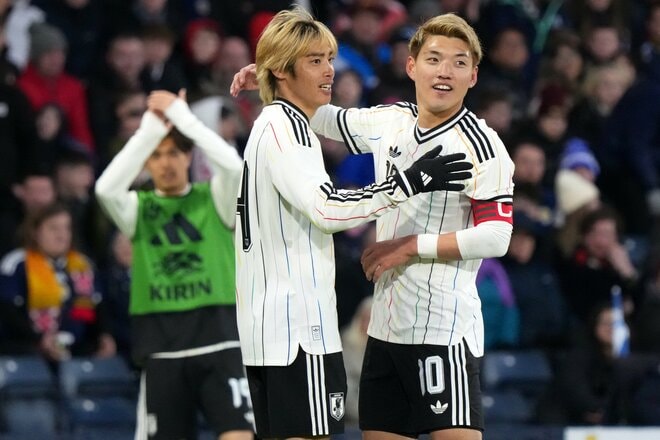 【現地写真100枚】伊東純也＆三笘薫の決勝弾から駆けつけた南野拓実＆遠藤航の姿まで！初招集、復活組、主力組も躍動！森保ジャパン｢英国遠征｣厳選ショットの画像032