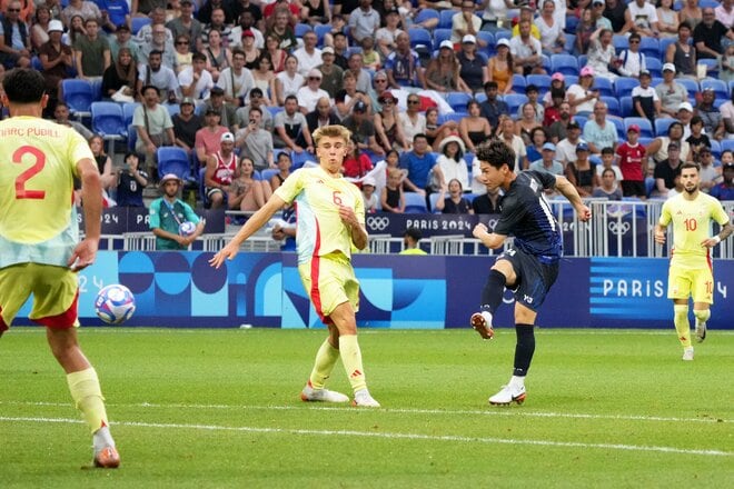 パリオリンピック男子サッカー日本代表「激闘の記録」PHOTOギャラリー52枚　準々決勝スペイン戦　32年ぶりの金メダルに輝いた世界王者と激闘！エース細谷真大「美しい」同点ゴールは幻に…の画像022