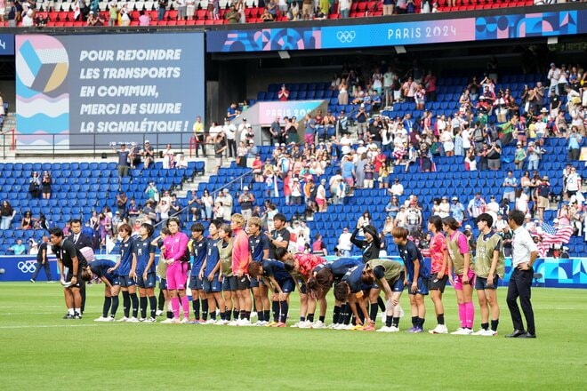 パリ五輪なでしこジャパン「激闘の記録」PHOTOギャラリー22枚　準々決勝アメリカ戦　金メダル獲得アメリカを相手に延長戦までもつれ込む「大奮闘」も…デニス・ロッドマン娘の一発に沈むの画像017