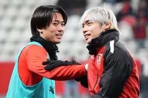 ブラジル翻弄“ランス兄弟”の｢絆｣健在の同点弾！ 伊東純也の完璧クロス→中村敬斗の右足ボレー弾に大コーフン！｢二人の笑顔泣いちゃうよ～｣｢ランス兄弟最高すぎ｣の画像