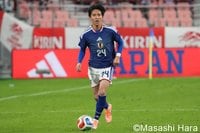 ｢次のW杯で暴れて｣久保建英と交代で日本代表デビューのC大阪育ち22歳、2年目の欧州で圧巻の今季初ゴール！ GKノーチャンスの理不尽弾に｢冷静｣｢さすが颯太｣<br />