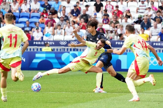 パリオリンピック男子サッカー日本代表「激闘の記録」PHOTOギャラリー52枚　準々決勝スペイン戦　32年ぶりの金メダルに輝いた世界王者と激闘！エース細谷真大「美しい」同点ゴールは幻に…の画像012