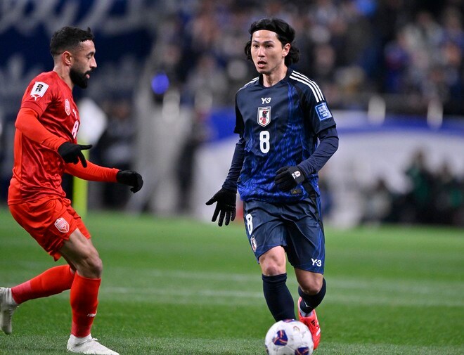 【試合アルバム】「サッカー日本代表―バーレーン代表」森保ジャパン、鎌田大地、久保建英、伊東純也ら躍動でW杯出場決定試合のプレー写真「中地拓也 撮影写真」の画像007