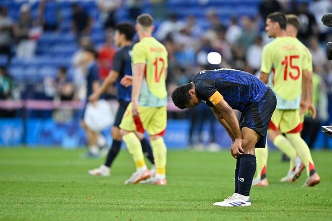 【パリ五輪・現地撮】U２３サッカー日本代表、スペイン戦の激闘フォトレポート……準々決勝で敗退した大岩ジャパン。涙と悔しさのリヨンのピッチ上の画像003
