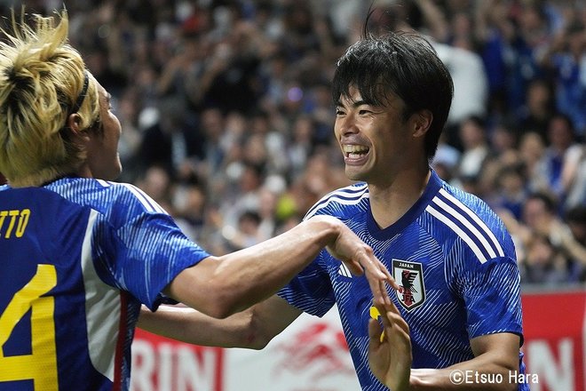 伊東純也”1年4か月ぶり”のゴール！【キリンチャレンジカップ2023 日本代表vsペルー代表】原悦生PHOTOギャラリー「サッカー遠近」の画像