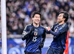 【試合アルバム】「サッカー日本代表―バーレーン代表」森保ジャパン、バーレーン相手に２－０勝利でW杯出場決定試合のプレー写真「中地拓也 撮影写真」の画像