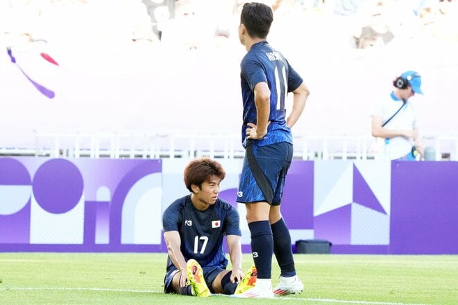 パリオリンピック男子サッカー日本代表「激闘の記録」PHOTOギャラリー30枚　グループリーグ初戦パラグアイ戦「プレミア移籍」斉藤光毅が3点に絡む活躍！三戸舜介、藤尾翔太らの得点で快勝　の画像007