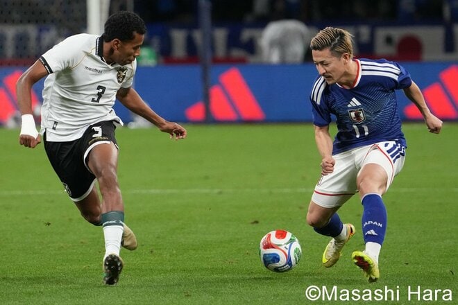 森保監督の100試合目を祝う3ｰ0勝利！遠藤航がスタメン復帰！町野修斗が忍者ポーズ！中村敬斗が神技ゴール！先制ボレー鎌田大地が語ったW杯の目標【日本代表vsボリビア代表】激闘PHOTOギャラリーの画像005