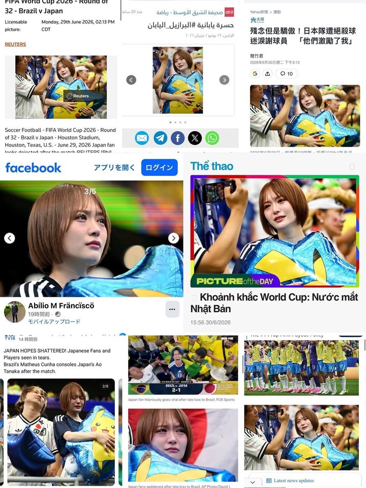 W杯ブラジル戦“ピカチュウ”を抱っこしたボブヘア日本人美女サポーター「ピカチュウネキ」の正体が判明「泣いてんのがガチ感伝わって良い」