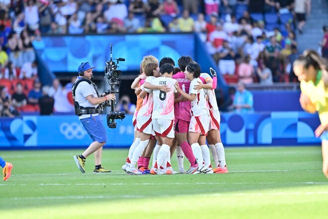 【パリ五輪・現地撮】なでしこジャパン、ブラジル代表戦の激闘フォトレポート……前半にPK失敗も、後半ATに熊谷紗希＆谷川萌々子の2発で逆転勝ちの画像041