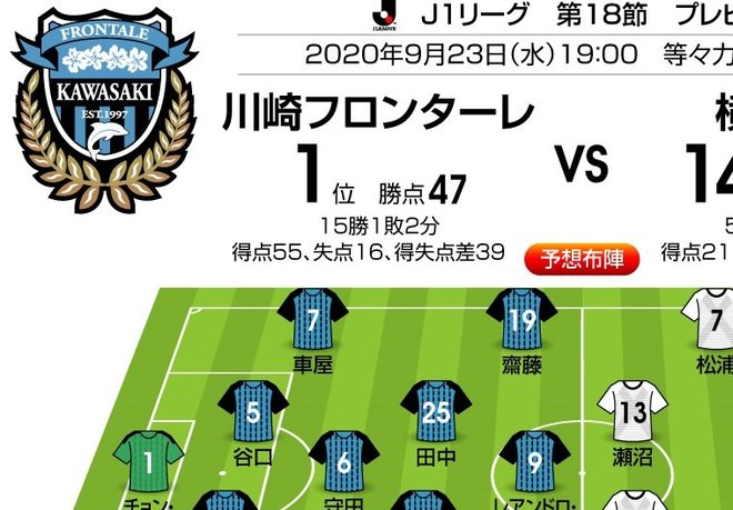 「キングとともに13年ぶりの首位叩きなるか!?」「J1プレビュー」9/23　川崎－横浜FCの画像