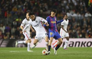 サッカー日本代表・フランクフルト鎌田大地が躍動！「バルセロナ撃破」の立役者となった理由【ヨーロッパリーグベスト8でフランクフルトがバルセロナに歴史的勝利】(1)の画像