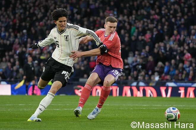 伊東純也弾でのW杯イヤー初戦白星発進を現地撮り！日本代表の新アウェイユニでの戦いぶり！ハムデン・パークのピッチレベルから見えたもの【日本代表vsスコットランド代表】激闘PHOTOギャラリーの画像006