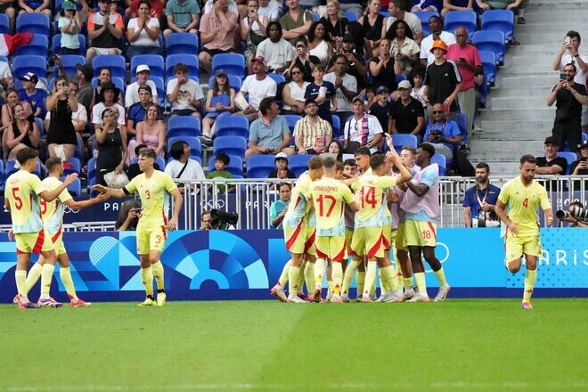 パリオリンピック男子サッカー日本代表「激闘の記録」PHOTOギャラリー52枚　準々決勝スペイン戦　32年ぶりの金メダルに輝いた世界王者と激闘！エース細谷真大「美しい」同点ゴールは幻に…の画像025