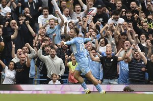 「あれ、入った！？」マンチェスター・シティ今季初得点は「意外な形」！？イングランド代表MFグリーリッシュの移籍後初ゴールとは？の画像