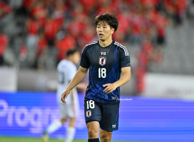 【試合アルバム】川崎フロンターレFW山田新の代表デビュー48枚の試合写真！ 韓国・龍仁で日本代表ユニフォームを着用したプレー写真「日本代表ー香港代表」の画像001