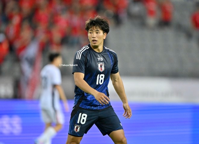 【試合アルバム】川崎フロンターレFW山田新の代表デビュー48枚の試合写真！ 韓国・龍仁で日本代表ユニフォームを着用したプレー写真「日本代表ー香港代表」の画像002