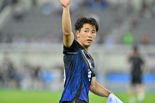 【試合アルバム】川崎フロンターレFW山田新の代表デビュー48枚の試合写真！ 韓国・龍仁で日本代表ユニフォームを着用したプレー写真「日本代表ー香港代表」の画像017