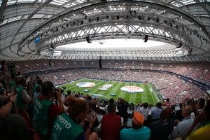 2018年Ｗ杯決勝前のロシア・ルジニキスタジアム　写真：ムツ・カワモリ/アフロ