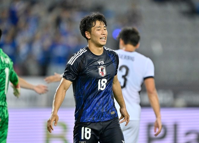 【試合アルバム】川崎フロンターレFW山田新の代表デビュー48枚の試合写真！ 韓国・龍仁で日本代表ユニフォームを着用したプレー写真「日本代表ー香港代表」の画像026
