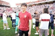 【サッカー日本代表“ブラジルと対戦“「6月の4連戦」】インサイドハーフも？EL優勝に大貢献・鎌田大地と堂安律の「起用法」、「大迫勇也不在」を“好機”に「カタールワールドカップシミュレーション」上田綺世、古橋亨梧、浅野拓磨、前田大然“4人のFW”の「使い方」【想定フォーメーション図】(2)の画像